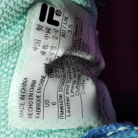 Fila Women's Sneakers Size 6 Blue and Mint Athletic Shoes - Picture 9 of 9